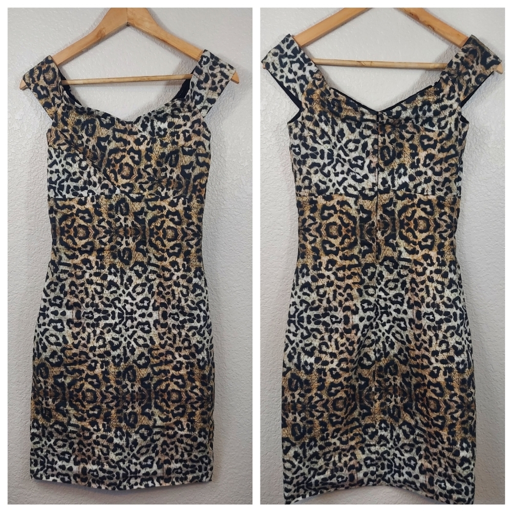NWT Nicole Miller Collection Animal Print  Mini  Dress Sleeveless Sz 0